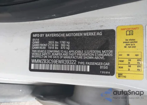 2014 Mini Countryman Cooper from USA, damaged, VIN WMWZB3C59EWR39322